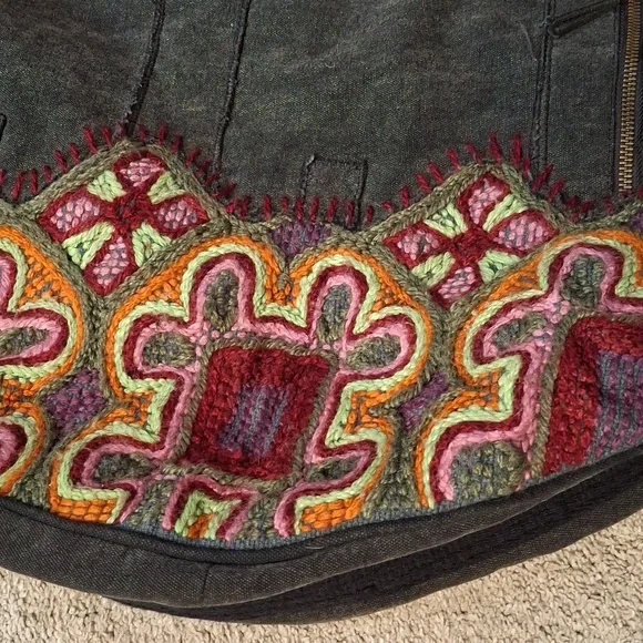 Free People Urban Outfitters Embroidered Black and Multicolor Women's Bag Boho - Picture 4 of 10